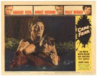 8f405 CAPE FEAR LC #7 '62 Gregory Peck fighting Robert Mitchum at the climax of the movie!