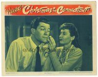 8f410 CHRISTMAS IN CONNECTICUT LC '45 Barbara Stanwyck tends to Dennis Morgan's bruised eye!