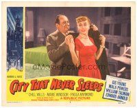 8f412 CITY THAT NEVER SLEEPS LC #8 '53 Edward Arnold helps pretty Marie Windsor put on fur coat!