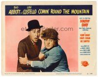 8f418 COMIN' ROUND THE MOUNTAIN LC #7 '51 c/u of Bud Abbott & Lou Costello in coonskin cap!