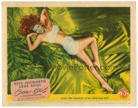 8f427 COVER GIRL LC '44 wonderful image of sexy Rita Hayworth in skimpy outfit on bed!