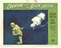8f276 CREATURE FROM THE BLACK LAGOON LC #4 '54 great image of monster shot underwater with harpoon!