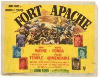 8f201 FORT APACHE TC '48 John Wayne on horseback meets with Native American Indian Chief Cochise