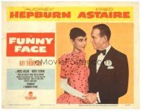 8f511 FUNNY FACE LC #4 '57 best close up of elegant Audrey Hepburn & Fred Astaire in tuxedo!