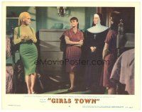 8f524 GIRLS TOWN LC #8 '59 nun Maggie Hayes & Gloria Talbott stare at trampy Mamie Van Doren!