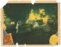 8f526 GONE WITH THE WIND LC '40 Clark Gable & Vivien Leigh fleeing burning Atlanta!