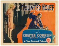 8f213 HAUNTED HOUSE TC '28 sexy Thelma Todd & mad doctor Montagu Love beating man with his fists!