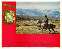 8f555 HIGH PLAINS DRIFTER LC #3 '73 Clint Eastwood on horseback with mountains in background!