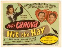 8f214 HIT THE HAY TC '45 Judy Canova's hunting beau Ross Hunter with arrows and scores!
