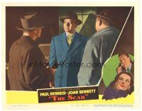 8f560 HOLLOW TRIUMPH LC #3 '48 Paul Henreid questioned by two men at gunpoint, The Scar!