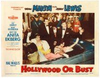8f562 HOLLYWOOD OR BUST LC #3 '56 Dean Martin & Jerry Lewis in car w/ Anita Ekberg & Pat Crowley!