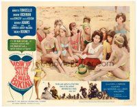 8f565 HOW TO STUFF A WILD BIKINI LC #3 '65 Annette Funicello on the beach with lots of sexy babes!