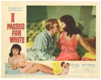8f572 I PASSED FOR WHITE LC #2 '60 c/u of James Franciscus about to kiss sexy Sonya Wilde in bed!
