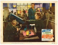 8f574 I WAS A MALE WAR BRIDE LC #6 '49 Cary Grant shocked to see Ann Sheridan hit soldier w/ tray!