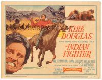 8f220 INDIAN FIGHTER TC '55 super close up art of Kirk Douglas, romancing Elsa Martinelli!