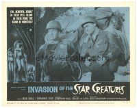 8f584 INVASION OF THE STAR CREATURES LC #3 '62 close up of two soldiers carrying loaded packs!