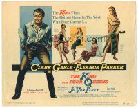 8f225 KING & FOUR QUEENS TC '57 art of Clark Gable, sexy babes, the hottest western ever!