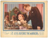 8f614 KISS BEFORE THE MIRROR LC '33 Frank Morgan grabs pretty Nancy Carroll sitting at vanity!