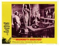 8f670 MUMMY'S SHROUD LC #2 '67 Andre Morell watches man examine body with mummy upright behind him!