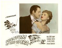 8f723 PHANTOM OF THE OPERA lobby card '43 romantic close up of Susannah Foster & Nelson Eddy!