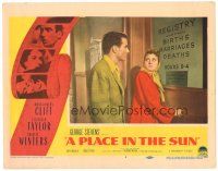 8f728 PLACE IN THE SUN LC #4 '51 Montgomery Clift follows Shelley Winters into office!