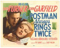 8f247 POSTMAN ALWAYS RINGS TWICE TC '46 best close up of John Garfield & sexy Lana Turner!