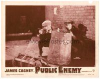 8f739 PUBLIC ENEMY LC #2 R54 James Cagney & Edward Woods with guns taking cover behind barrel!