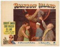 8f743 RAINBOW ISLAND LC #5 '44 Eddie Bracken clowning above pretty Dorothy Lamour & Gil Lamb!