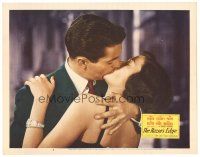 8f748 RAZOR'S EDGE LC #4 '46 best close up of Tyrone Power kissing sexy Gene Tierney!