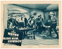 8f762 RIDE HIM, COWBOY LC R39 John Wayne holds Frank Hagney & room full of bad guys at gunpoint!