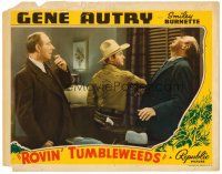 8f783 ROVIN' TUMBLEWEEDS LC '39 Gene Autry punch Douglass Dumbrille in office!