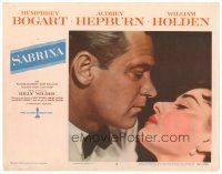 8f787 SABRINA LC #8 '54 best romantic close up of William Holden about to kiss Audrey Hepburn!