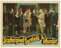 8f801 SCATTERGOOD SURVIVES A MURDER LC '42 Guy Kibbee checks man's wrist in a room full of people!
