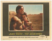 8f805 SEARCHERS LC #1 '56 close up of barechested Jeffrey Hunter & Natalie Wood, John Ford!