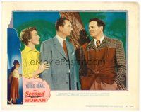 8f810 SECOND WOMAN LC #4 '50 Robert Young between pretty Betsy Drake & John Sutton!
