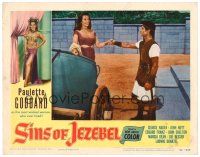 8f842 SINS OF JEZEBEL LC #6 '53 sexy Paulette Goddard as most wicked Biblical woman who ever lived!