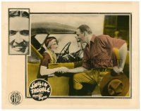 8f847 SMILIN' AT TROUBLE LC '25 Maurice 'Lefty' Flynn flirts with pretty girl in cool car!