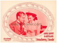 8f872 STRAWBERRY BLONDE LC R57 close up of James Cagney sitting by pretty Olivia De Havilland!