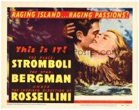 8f262 STROMBOLI TC '50 Ingrid Bergman, directed by Roberto Rossellini, cool volcano art!