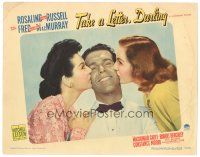 8f885 TAKE A LETTER DARLING LC '42 Fred MacMurray kissed by Rosalind Russell AND Constance Moore!
