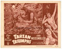 8f891 TARZAN TRIUMPHS LC #3 R49 great c/u of Johnny Weissmuller & sexy Frances Gifford as Zandra!