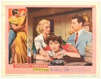 8f974 WICKED WOMAN LC #4 '53 Richard Egan glares at sexy bad girl Beverly Michaels w/girl at bar!