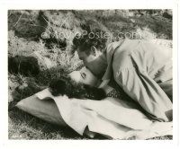 8f005 ANGEL WORE RED 8x10 still '60 Dirk Bogarde kissing sexy Ava Gardner outdoors, Temptation!