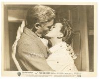 8f009 BAD SEED 8x10 still '56 romantic close up of William Hopper passionately kissing Nancy Kelly!