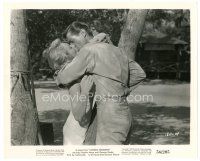 8f035 CONGO CROSSING 8x10 still '56 romantic close up of George Nader kissing sexy Virginia Mayo!