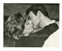 8f038 DAY & THE HOUR 8x10 still '63 close up of sexy Simone Signoret & Stuart Whitman kissing!
