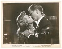 8f043 DOUBLE LIFE 8x10 still '47 close up of super young Shelley Winters kissing Ronald Colman!