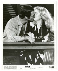 8f076 HUSTLE 8x10 still '75 romantic close up of Burt Reynolds kissing sexy Catherine Deneuve!