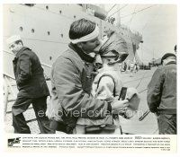 8f082 IN HARM'S WAY 8x9.25 still '65 c/u of Tom Tryon kissing Paula Prentiss by military ship!