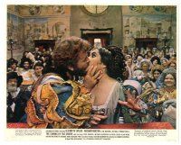 8f142 TAMING OF THE SHREW color 8x10 still '67 Richard Burton kisses surprised Elizabeth Taylor!